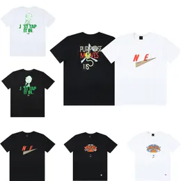 T-shirt för herr, tech designer med rund halstryck, kortärmad dam klassisk svart och vit tvåfärgad mode avslappnad kortärmad