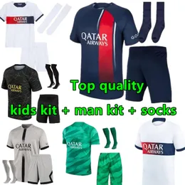 23 24 adult kids kit set MBAPPE HAKIMI soccer jersey PAriS SERGIO RAMOS Maillots de football 2023 2024 psgs MARQUINHOS VERRATTI shirt uniforms maillot foot
