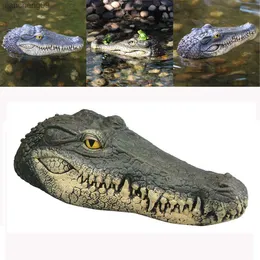 Floating Crocodile Head Water Decoy Simulation Realistic Alligator Pond Pool Garden Art Decoration L230620