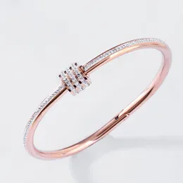 Love Gold Bracelet nail bracelet Designer Bangles for Women Mens Stainless Steel Alloy Armband18K Plated Gold Silver Rose Jewelry Diamond Bracelets nice qq