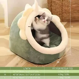 Cama para gato Cesta para animais de estimação aconchegante Espreguiçadeira para gatinhos Almofada Casa para gatos Barraca semi-