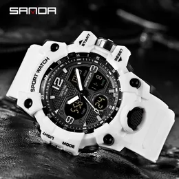 SANDA Männer Militär Uhren Weiß Sport Stil Uhr LED Digital 50M Wasserdichte Uhr Männliche Uhr Relogio Masculino