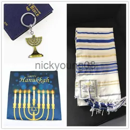 Shawls New Covenant Christian Sign Messianic Seal Prayer Shawl Tallit 72"22" With Matching Bag Tallit Pillow Cover Key Holder Sets x0711