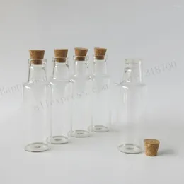 Storage Bottles 30pcs/lot 35ml Clear Transparent Glass With Cork Drift Bottle For Wedding Holiday Decoration Christmas Gift Jars