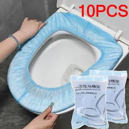 Toilet Seat Covers 1/10pcs Disposable Cover WC Mat Non-woven Fabric Travel Camping El Paper Pad Bathroom Accessories