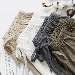 Pants Women's Casual Cotton Linen Shorts Women Summer Solid High Waist Shorts Outside Cheap Clothes for Women Free Shipping Shorts