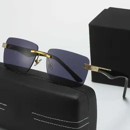 Modische Mercedes-Benz Top-Sonnenbrille Z1100, neue rahmenlose, mit Diamanten eingelegte, modische Benz-Plattenbein-Mode passende Brille, Persönlichkeit mit Logo-Box