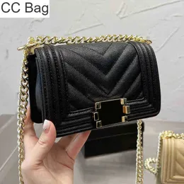 CC Bag Shopping Bags 2022ss Womens Chevron Line Boys Bag Caviar Calfskin Four Color Options Handbag Gold Hardware Chain Clasp Cover Square M