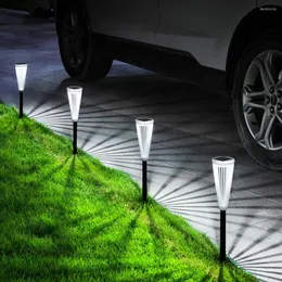 Fashion Hollow LED Solar Frotte Light per prato Lampada automatica Night Lamp Garden Patios Parks