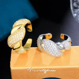 Кластерные кольца Vinregem Bohemia Lab Lab Sapphire Gemstone Sona Diamonds Open Ring для женщин подарки годовщины роскошные коктейльные украшения оптом