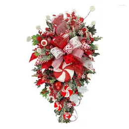 Dekoratif çiçekler şık Noel kapısı dekorasyon asılı duvar evi pencere için şeker kolye döşeme veya