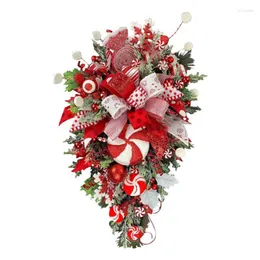 Fiori Decorativi Decorazione Della Porta Di Natale Alla Moda Da Appendere A Parete Arredamento Per La Casa Ciondolo Di Caramelle Per Finestra Or