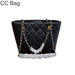 CC Bag Shopping Bags 22ss Designer Totes Caviar Classic Trapuntato Catena di metallo Bianco e nero Tinta unita Spalla Crossbody Outdoor Ladies Lu