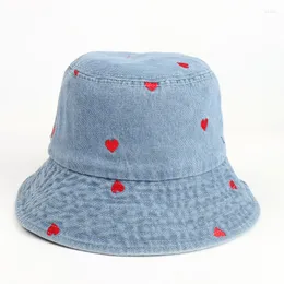 Berety Bucket Hat Kobiety sprane dżinsy Tkanina Wiosna Lato Sun Beach Niebieska Trwała czapka Outdoor Akcesoria dla nastolatków