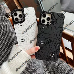Luxury Designer Phone Cases For IPhone 14 Pro Max 13P 12 11 XS 8 7 Women 3D Flowers Pattern Phonecase Silicone Shockproof Cover Shell Top