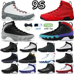 2024 Men 9 Retro OG Basketball Shoes 9s Fir Red Particle Gray Racer University Blue Gold Gold Bred Breed Anthracite Mens Mens Sneakers Simply Size 40-47