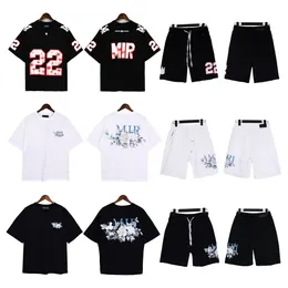 T 2023 Designer Herren Shirt Sommer Männer Hemden Lose Sport Baumwollset Mode High Street Letter Drucken Kurzarm Shorts Casual Clothing Größe S-XL S S S