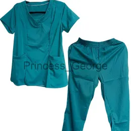 Others Apparel S3XL 4Colors Stretch Quick Drying Medical Uniform Breathable Scrubs Doctor Nursing Work Vneck Top Drawstring Pants Scrubs Suit x0711