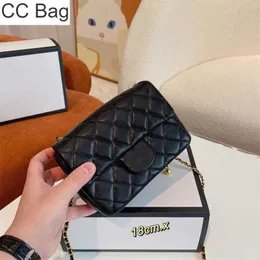 10A CC Sac Femmes Sacs à Bandoulière Designer en Cuir Véritable Sac à Bandoulière Best-seller Sac à Main Classique Portefeuille sur Chaîne en Cuir d'Agneau Boule d'Or Lady Pochette Mini Walle