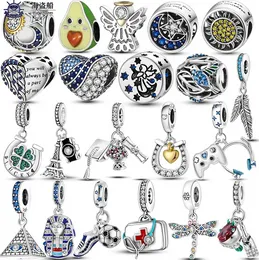 Für Pandora-Charms authentische 925er-Silberperlen, baumelnde Charm-Schlange, Kaffeetasse, Hund, CZ, Kaktus-Perle