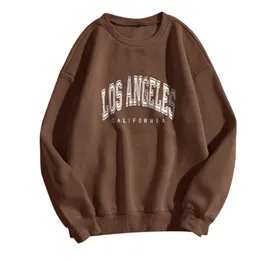 Huvtröjor dam Tröjor Höst Tröja med luva för kvinnor Koreansk tröja för dam High Street Harajuku kappa Kvinnor Vintage Los Angeles Letter Sweatshirt 230710