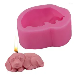 Moldes de cozimento 3D molde de vela romance antiaderente em forma de cachorro design animal faça você mesmo bolo de férias bandejas de geléia de chocolate