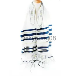Sjalar Tallit Prayer Shawl Israel 110*160cm Polyester Talit Dragkedja Tallis Israeli Bönscarfs Priez Wraps Prayer Shawl Talis x0711