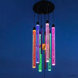 Party Decoratie Solar Wind Chime Tuin Opknoping LED Lamp Licht opvallende Waterdichte Zonne-energie LED Wind Bel voor Thuis R230711