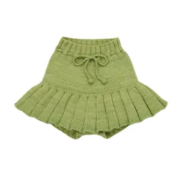 Shorts Flickkjolar med underbyxor Stickning Barnkläder Underdelar Vår Sommar Småbarnskjol Bloomers 230711