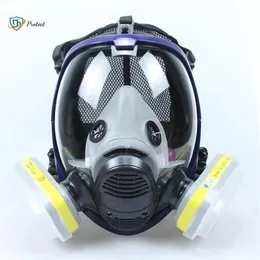 Masque 6800 7 en 1 masque à gaz anti-poussière respirateur peinture pulvérisation de pesticides filtres complets en silicone pour laboratoire de soudage1328H