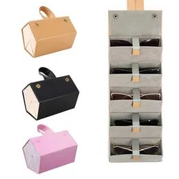Упаковочные коробки многоцелевые солнцезащитные очки для хранения 5 слотов портативные очки корпус складной коробку для хранения различные очки упаковочные коробки 230710