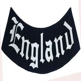 Outlaw England Rocker Broderad Iron On Patch Motorcykel Biker Club MC Frontjacka Väst Patch Detaljerad broderi241t