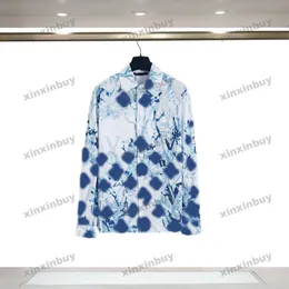 xinxinbuy T-shirt da uomo firmata 23ss Pocket Paris camicie stampa alghe corallo manica corta cotone donna nero blu bianco S-2XL