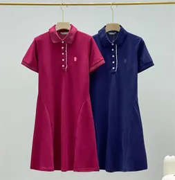 Sukienka damska Letnia sukienka polo Bawełniana koszulka Polo Odzież Spódnica Słodka odzież Regularny haft z krótkim rękawem Rozmiar azjatycki Sukienki na co dzień moda list M8HY #