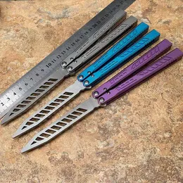 Theone Balisong savaş uçağı 3 tarzı kelebek eğitmeni eğitim bıçağı keskin kanal değil entegre titanyum kolu dış mekan ex10 h278t