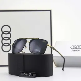 Mode Audi Top Sonnenbrille 2021 neue Sonnenbrille Herren Metallrahmen Fahrerbrille Kröte 503 mit Logo-Box