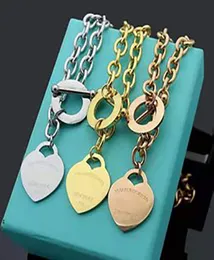 Designer Love Big Heart Armband Halskette Luxus S925 Silber Gold t Schmuckset Platin Lady Weihnachten Blau Markenverpackung4806731