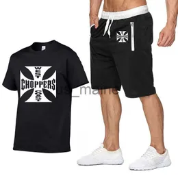 T-shirts masculinas Rock music West Coast Choppers Impresso T-shirt Homens Moda Verão Algodão Hip hop Harajuku Manga Curta Homens T-shirt+calças Terno J230711