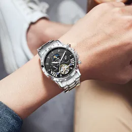 Holuns Novo relógio masculino de luxo com movimento de quartzo original pulseira de aço inoxidável