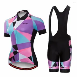 مجموعة السباقات Pro Girl Bicycle Wear Mtb Cycling Cycling Women Bike Cycly Cycle Cycle Shirt Summer Lady Jersey Set