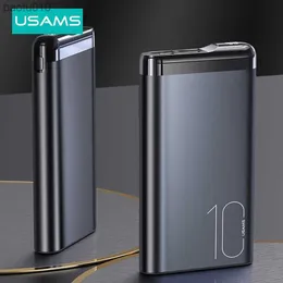 USAMS Power Bank 10000MAH Портативный внешний аккумуляторный зарядный заряд цифровой дисплей PowerBank для Xiaomi Huawei iPhone 12 Pro Max 11 8 L230712