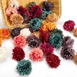 Dried Flowers Nanairo 10pcs 6cm Silk Chrysanthemum Artificial Flower Head For Home Wedding Decoration DIY Wreath Craft Party Fake 230711