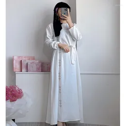 Ethnic Clothing Muslim Women's Fashion Malay Long Dress Rhinestone Robe Abayas Skirt