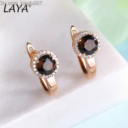 Charm Laya 100% 925 sterling silver millennial cut vintage gemstone natural smoke quartz earrings suitable for women's wedding and engagement jewelry Z230713