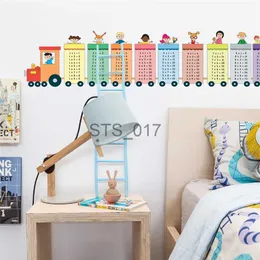 Outros adesivos decorativos dos desenhos animados trem de mesa de multiplicação digital adesivos de parede para quarto de crianças decoração de berçário mural alfabeto frutas animais adesivos x0712