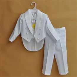 Suits Formal baby boy clothes wedding for suit party baptism christmas suits 0 10T wear white black 5 Piece 230711