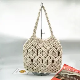 Other Bags Bohemian Hollow Women's Bag Women's Rope Hooked Shoulder Bag Handwoven Handbag Travel Shopping Tramp 230712