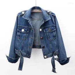 Jaquetas Femininas 2023 Primavera Verão Outono Moda Feminina Casual Jaqueta Denim Mulher Feminino OL Streetwear Aq29