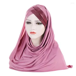 Roupa étnica Feminina Muçulmana Cruz De Seda Chemo Gorro Gorro Macio Com Lantejoulas Hijab Lenço De Cabeça Turbante Boné Acessórios De Cabeça