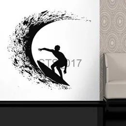 Altri adesivi decorativi Surf Surfer Board Wave Ocean Extreme Sports Wall Sticker Vinyl Home Decor Camera dei ragazzi Adolescenti Camera da letto Decalcomanie Poster murale A521 x0712